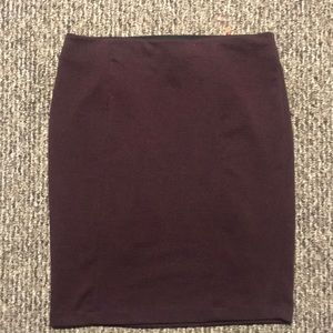 Red high waisted long skirt